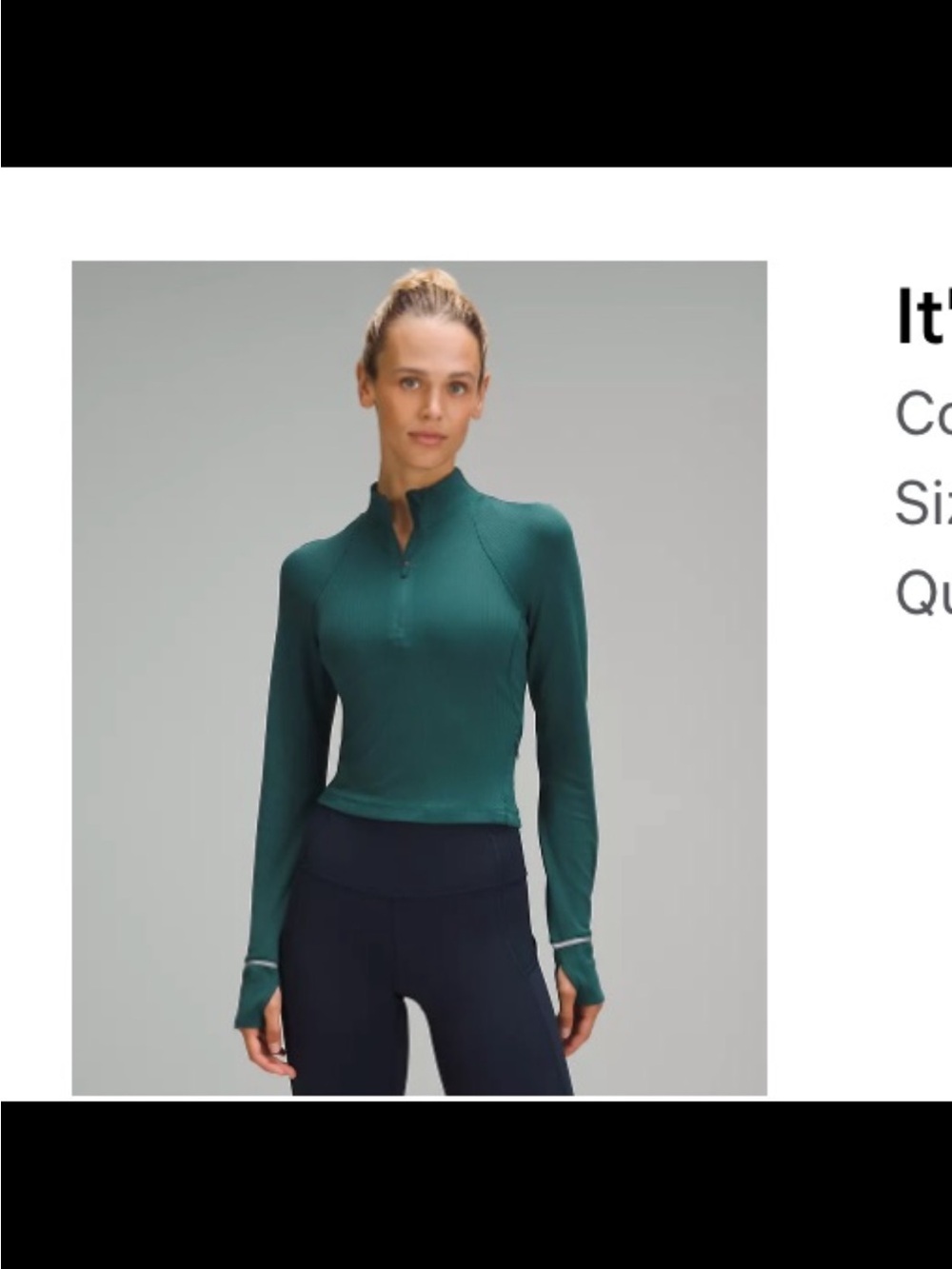 lululemon athletica Dark Teal Long-Sleeve Half-Zip Top